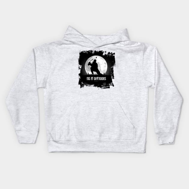 Do It Outdoors - pond hockey Kids Hoodie by eBrushDesign